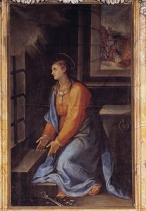 Retrato de Santa Apolonia en prisión de Girolamo Muziano