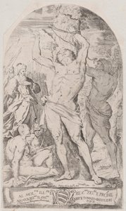 San Sebastián atado a un árbol de Girolamo Pedrignani