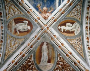 Nichos de mosaico y estatuas (detalle) de Girolamo Romanino
