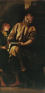 San Mateo y el ángel de Girolamo Romanino