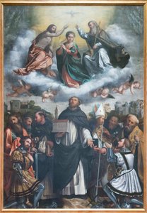 La coronación de la Virgen y santo Domingo de Girolamo Romanino