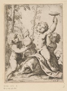 Bacanal con tres jovencitos de Girolamo Scarselli
