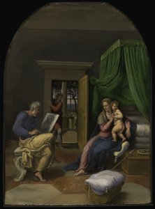 San Lucas dibujando a la Virgen con el Niño, c.1535 (óleo sobre tabla)