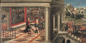 Escenas de Orlando Furioso (óleo sobre lienzo colocado sobre tabla)