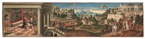 Escenas de Orlando Furioso (óleo sobre lienzo colocado sobre tabla) de Girolamo da Santacroce