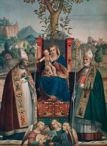 Virgen y Niño con San Lorenzo Giustiniani y Zeno de Girolamo dai Libri