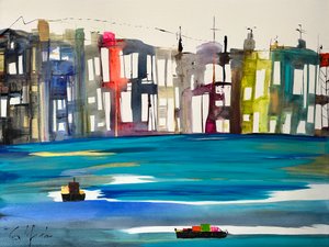 Un día en la vida (pintura) de Gisela Gaffoglio