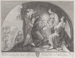 Adoración de Cristo por San Francisco de Giuliano Giampiccoli