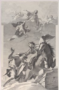 San Martín, a caballo, dando su capa a un mendigo, 1760-1800