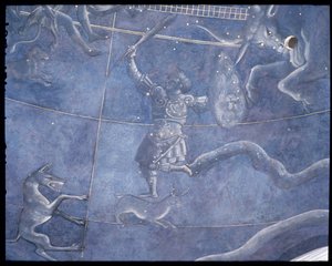 El camino del sol a través de las estrellas en la noche del 4 de julio de 1442 (detalle de Orión y Tauro) de Giuliano dArrighi Pesello
