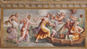 El rapto de Helena, El Caballo de Troya, Sala de Troya de Giulio (and workshop) Romano