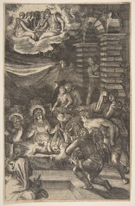 Adoración de Giulio Bonasone