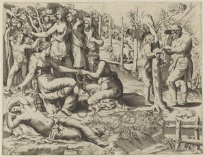 Flora da una corona de Giulio Bonasone