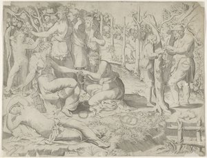 Flora da una corona de Giulio Bonasone