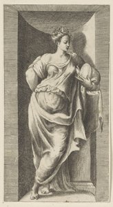 Musa Estatuas en nichos (título de serie) de Giulio Bonasone