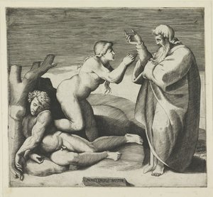 Creación de Eva de Giulio Bonasone