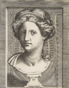 Cabeza esculpida de Juno, ca 1531-76 de Giulio Bonasone
