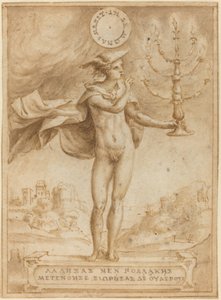 Estudio para Harpócrates (Silentio Deum Cole) de Giulio Bonasone
