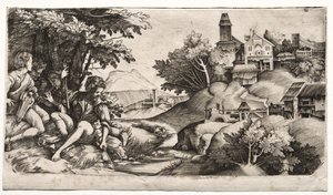 Pastores en un paisaje, c. 1517