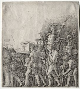Los triunfos de César: Los portadores de coraza, c. 1498 de Giulio Campagnola
