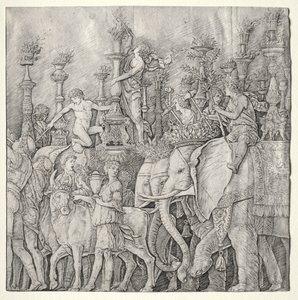 Los triunfos de César: Los elefantes, c. 1485-1490 de Giulio Campagnola