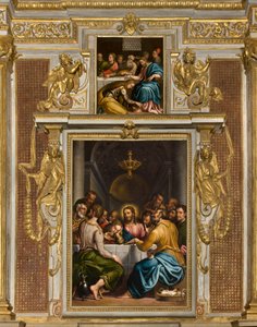 Capilla del SS Sacramento, Segundo tramo lado norte, Giulio Campi, Última Cena 1569, Giulio Campi, Cena en la casa de Simón 1569 de Giulio Campi