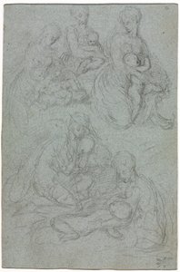 Bocetos de la Virgen y el Niño, segunda mitad del siglo XVI de Giulio Campi