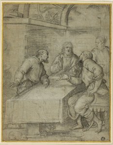 Estudio para la Cena en Emaús de Giulio Campi