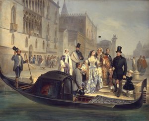 La familia Tolstoy en Venecia, 1855 de Giulio Carlini