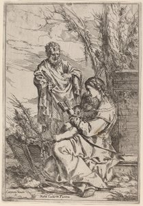 Sagrada Familia con la Virgen leyendo de Giulio Carpioni