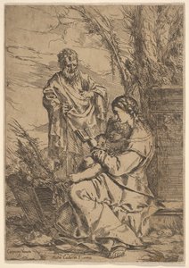Sagrada Familia con la Virgen leyendo de Giulio Carpioni