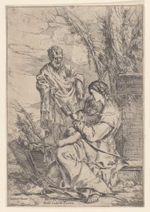 La Sagrada Familia con la Virgen leyendo un libro, 1640-60 de Giulio Carpioni