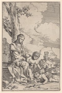 La Sagrada Familia con el infante San Juan besando los pies de Cristo, 1640-60