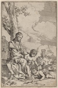 La Virgen y el Niño con San Juan Bautista de Giulio Carpioni