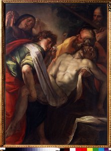 ""La mise au tombeau"" (El Entierro de Cristo) Pintura de Giulio Cesare procaccini (1574-1625) alrededor de 1620 Museo Pushkin, Moscú de Giulio Cesare Procaccini
