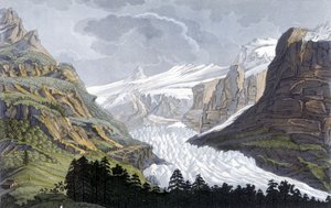 Glaciar de Grindelwald en Suiza - en "Le costume ancien et moderne" de Ferrario, ed. Milán