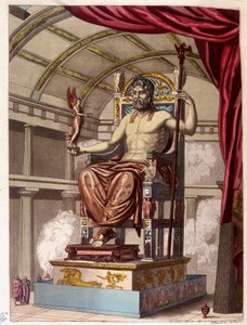 Estatua de Júpiter (Zeus) - en "El traje antiguo y moderno" de Ferrario, ed. Milán