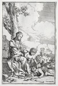 Sagrada Familia con el Niño San Juan de Giulio I Carpioni