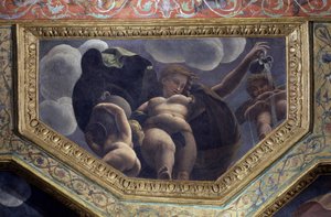 Una ninfa. Fresco de Giulio Pippi de