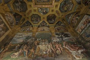 Detalle del fresco de la Cámara de Amor y Psique, 1526-1534 de Giulio Romano