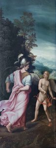 Minerva regaña a Cupido de Giulio Romano