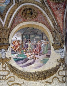 Uno de los frescos de la Cámara de los Vientos o del Zodiaco de Giulio Romano