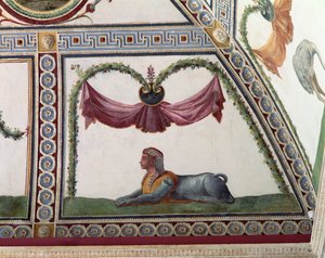 La Cámara con Friso de Amorini (detalle de una esfinge) de Giulio Romano