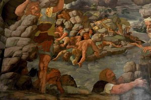 La caída de los gigantes Sala dei Giganti de Giulio Romano