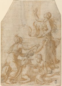 El Sacrificio de una Cabra a Júpiter de Giulio Romano