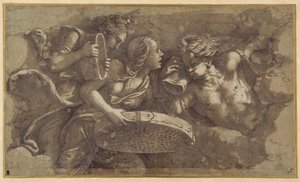 La Vestal Tuccia con el tamiz de Giulio Romano