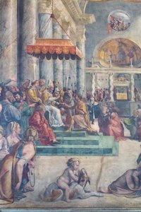 La donación de Roma, detalle de Giulio Romano