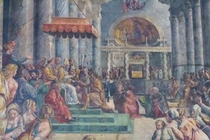 La donación de Roma, detalle de Giulio Romano