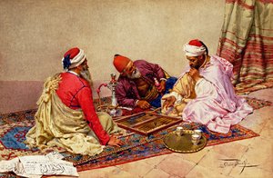 Los jugadores de backgammon de Giulio Rosati
