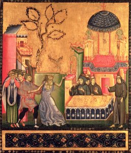 El Retablo de San Francisco, (detalle) que Representa el Milagro de la Mujer Poseída de Giunta Pisano